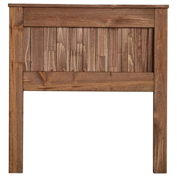 Furniture of America Howard Rustic Wood Twin Panel Headboard in Mahogany