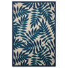 Nourison Aloha 4' x 6' Navy Blue and White Fabric Tropical Area Rug (4' x 6')