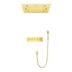 LED Musical Shower System, Hand Shower, Polished Gold B - Touch Control Panel - Showerheads And Body Sprays