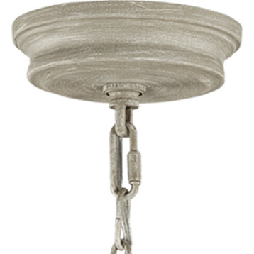 Beverly Chandelier - French Washed Oak, Distressed White Wood, 6