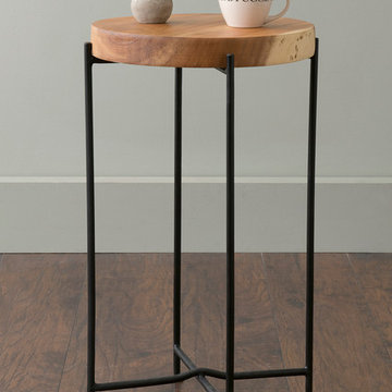 East At Main's Rico Brown Round Teakwood Accent Table