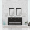 Wilmington 60" Double Bathroom Vanity With Carrera Marble Top, Espresso