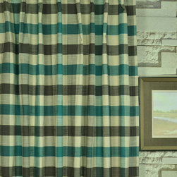 Paroo Cotton Blend Blod-scale Check Concealed Tab Top Curtains & Drapes Heading - Curtains