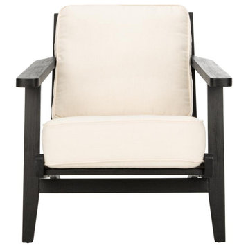 Nico Mid Century Accent Chair, Bone White/Black