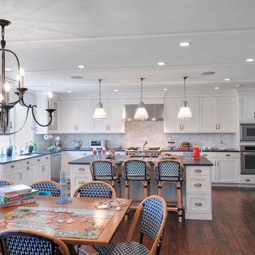 White Transitional Kitchen, East Hills, NY