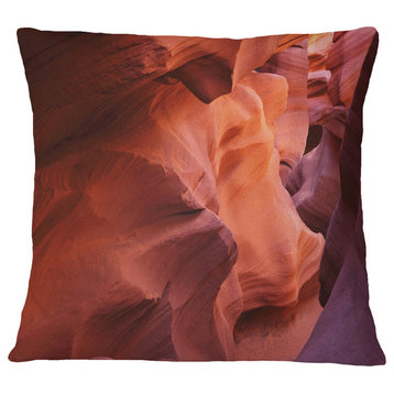 Antelope Canyon Magical Shades Landscape Photography Throw Pillow, 16"x16"