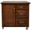 Sunset Trading Andrews 3-Drawer Wood Kitchen Cart in Distressed Chestnut Brown