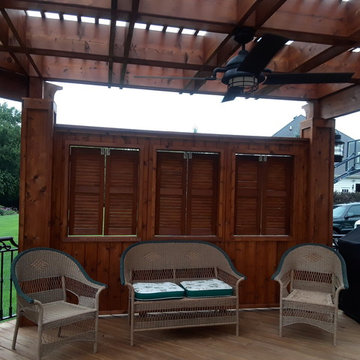 Wood Deck with Cedar Pergola in St. Charles, IL