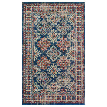 Weave & Wander Kezia Rug, Classic Blue/True Red, 12ft-10in x 15ft