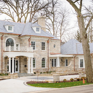Stone Georgian with Front Portico