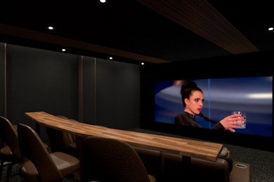 Inspiration for a modern home cinema in Essex.