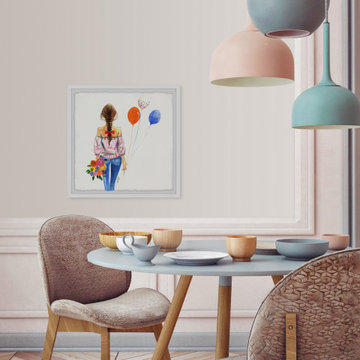 "Balloon Girl" Framed Painting Print