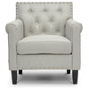 Baxton Studio Thalassa Beige Linen Modern Arm Chair