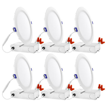 8" Ultra Thin LED Recessed Light with JBox Warm White 6-Pack