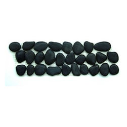 Exotic Glass STO 206 Black Pebble Border - Tile