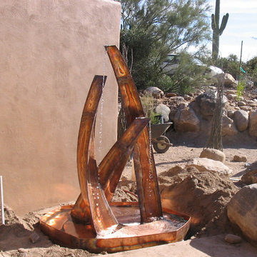 sculpture and copper water features