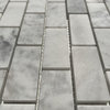 Carrara Marble 1x2 Subway Brick Mosaic Tile Honed Venato Carrera, 1 sheet