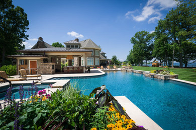 Inspiration for a traditional pool in Charlotte.
