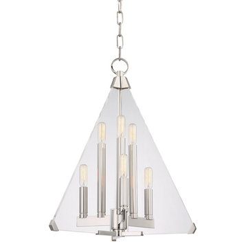 Hudson Valley Triad 6-Light Pendant 3336-PN, Polished Nickel