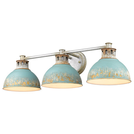 Kinsley 3 Light Bath Vanity With Teal Shade Shade