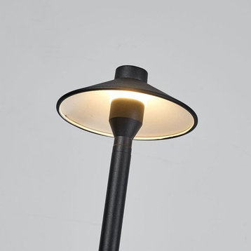 Waterproof Outdoor Umbrella-Shaped Lawn Lamp, Round Base, Warm Light