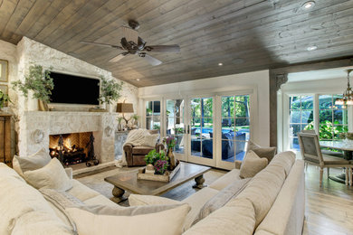 Inspiration for a french country living room remodel in Houston