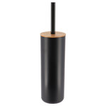 Evideco - Black Toilet Brush and Holder Set PADANG Bamboo - *NATURAL DESIGN: The black container combined with the bamboo lid of this toilet brush holder set PADANG black Bamboo brings a countryside style in your bathroom. Dimensions of 3.8 Diameter by 14 3/4 H Inches