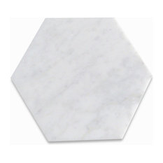 6"x6" Carrara White Hexagon Tile Honed - 100 pieces