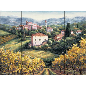 Tile Mural, A Vineyard View by Barbara Felisky