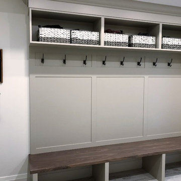 Built in cubbies/bench seating
