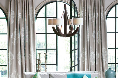 Inspiration for a mid-sized transitional open concept and formal carpeted living room remodel in Other with gray walls, a standard fireplace, a metal fireplace and no tv