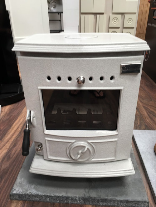 Wood stove in small cottage
