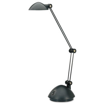 Twin-Arm Task Led Lamp With Usb Port, 18 1/2", Black