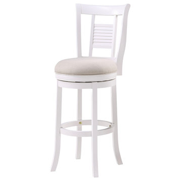 American Woodcrafters Grove White Solid Wood Swivel 30-inch Bar Stool