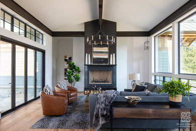Inspiration for a rustic home design remodel in Denver