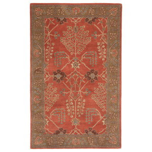 Rugsville Modern And Stylish Desa Handmade Rust Wool Rug 5 X 8 Contemporary Area Rugs By Rugsville