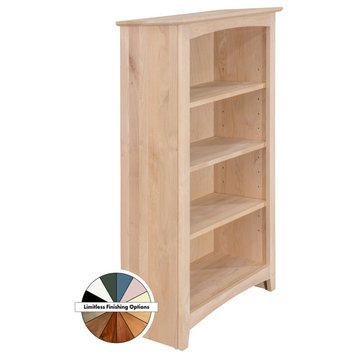 Unfinished Solid Wood Bookcase 24" W x 48" H