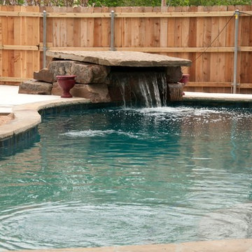 Custom Pool with Combination Rock Waterfall/Jump Boulder