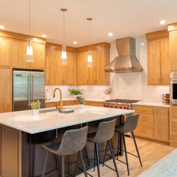 Transitional Heart Hickory Kitchen