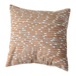 Sustainable Threads (L) - Copper Dashes Pillow Cover 12 By 12, Sustainable Threads - Decorative Pillows