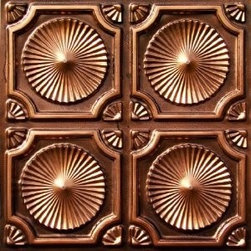 106 Faux Tin Ceiling Tile Glue up 24x24 - Antique Copper - Ceiling Tile