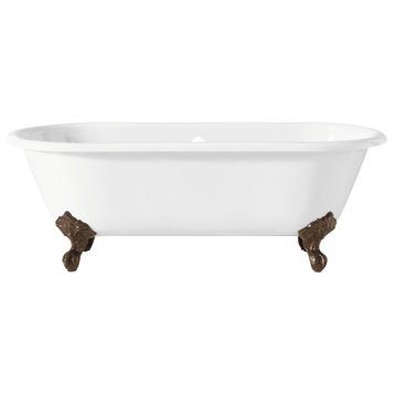 Cheviot Products Regal Cast Iron Bathtub With Continuous Rolled Rim