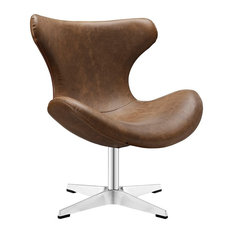 50 Most Por Swivel Chaise Lounge Chairs For 2018 Houzz Lexmod Helm Faux Leather Lounge Chair Brown Indoor Chaise Chairs