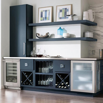 Blue Painted Kitchen Cabinets