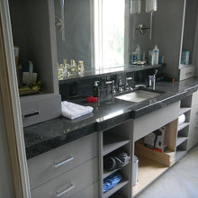 Dark Countertops & Grey Cabinets