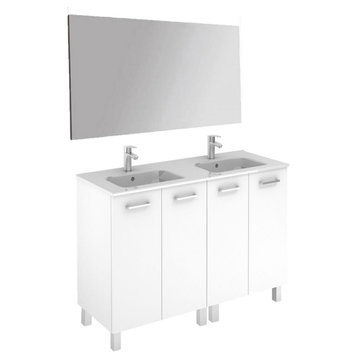 Logic 120 Complete Vanity Unit With Mirror, Glossy White