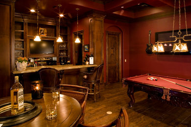 Tuscan home bar photo in Orange County
