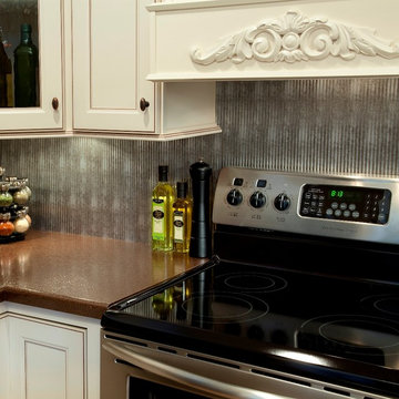 Fasade Rib Backsplash Panel in Crosshatch Silver