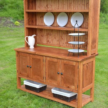 Rustic Wood Buffet Sideboard Hutch