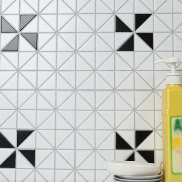 Triangular Windmill Pattern Porcelain Mosaic Tile, Kitchen backplash design